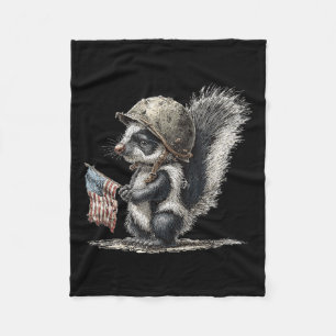 Awesome Skunk Costume In Military Look Fleece Blanket