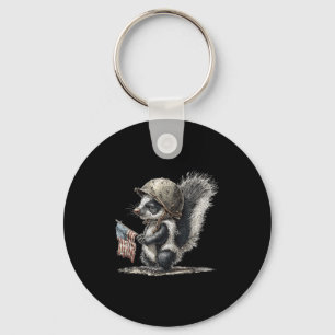 Awesome Skunk Costume In Military Look Key Ring