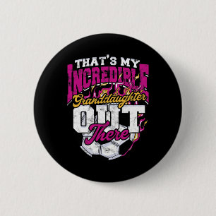 Awesome Soccer Granddaughter Grandma Grandpa - Soc 6 Cm Round Badge