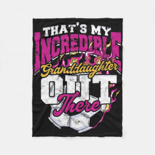 Awesome Soccer Granddaughter Grandma Grandpa - Soc Fleece Blanket
