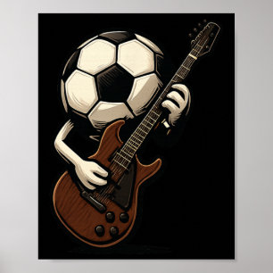 Awesome Soccer With Guitar For A Cool Rocking Look Poster