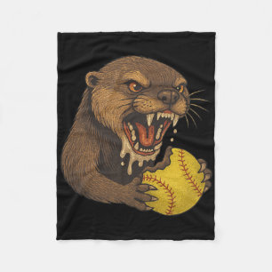 Awesome Softll Being Held By A Rabid Otter Fleece Blanket