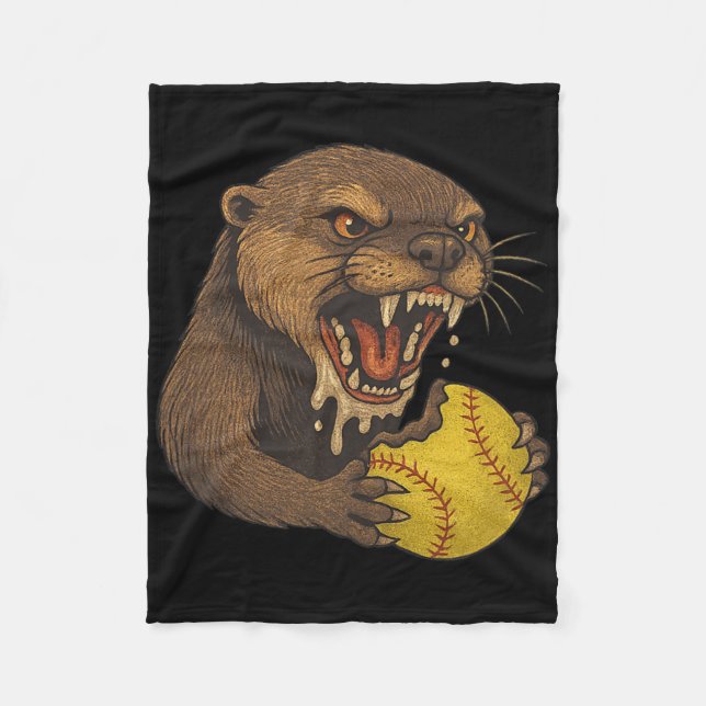 Awesome Softll Being Held By A Rabid Otter  Fleece Blanket (Front)