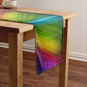 Awesome Spectrum of Rainbow Colors Short Table Runner