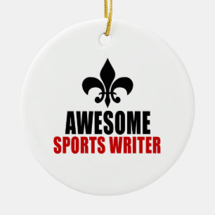 AWESOME SPORTS WRITER CERAMIC TREE DECORATION