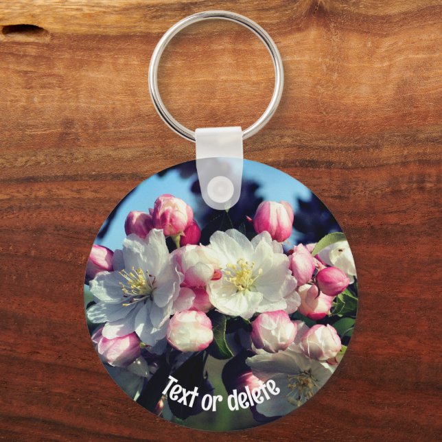 Awesome Spring Blossoms Flower Personalised Key Ring (Front)