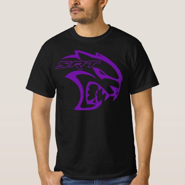 Awesome Srt Hell Cat Dodge Plum Crazy T-Shirt (Front)