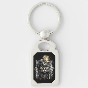 Awesome Steampunk Cat  Key Ring