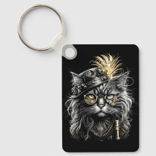 Awesome Steampunk Cat  Key Ring