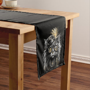 Awesome Steampunk Cat  Medium Table Runner