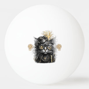 Awesome Steampunk Cat Ping Pong Ball