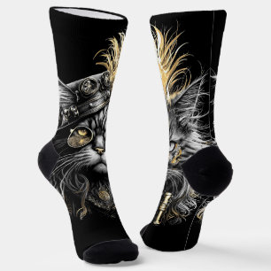 Awesome Steampunk Cat  Socks