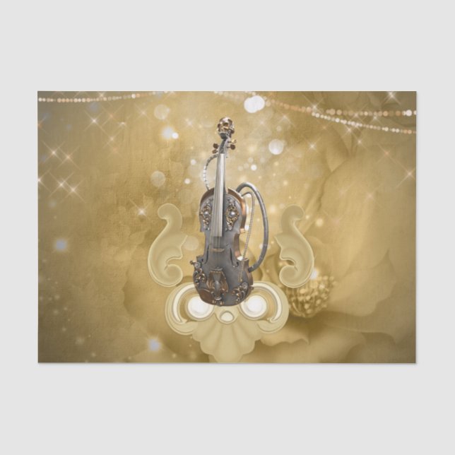 Awesome steampunk violin tissue paper (Front)