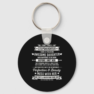 Awesome Stepdaughter For Step Bonus Dad Fathers Da Key Ring
