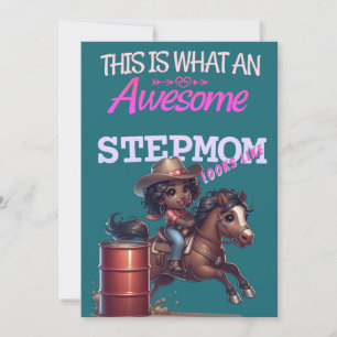 Awesome Stepmom Cowgirl Mother's Day Personalised Card