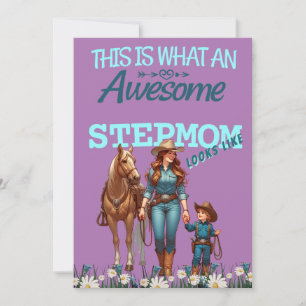  Awesome Stepmom Cowgirl Mother's Day Personalised Card