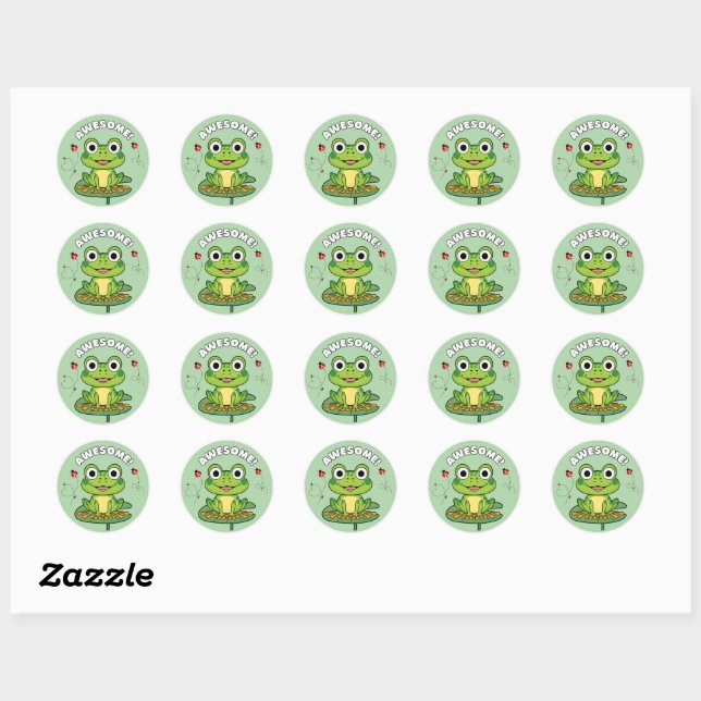 Awesome Sticker, Fun Rewards Sticker, Frog sticker (Sheet)