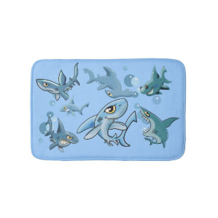 Awesome, Stupendous, Magnificent Shiver of Sharks Bath Mat