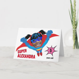Awesome Superhero Colouring Page Birthday Gift Card