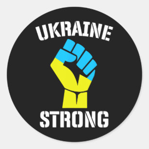 Awesome Support Ukraine Strong Pride - Ukraine Classic Round Sticker