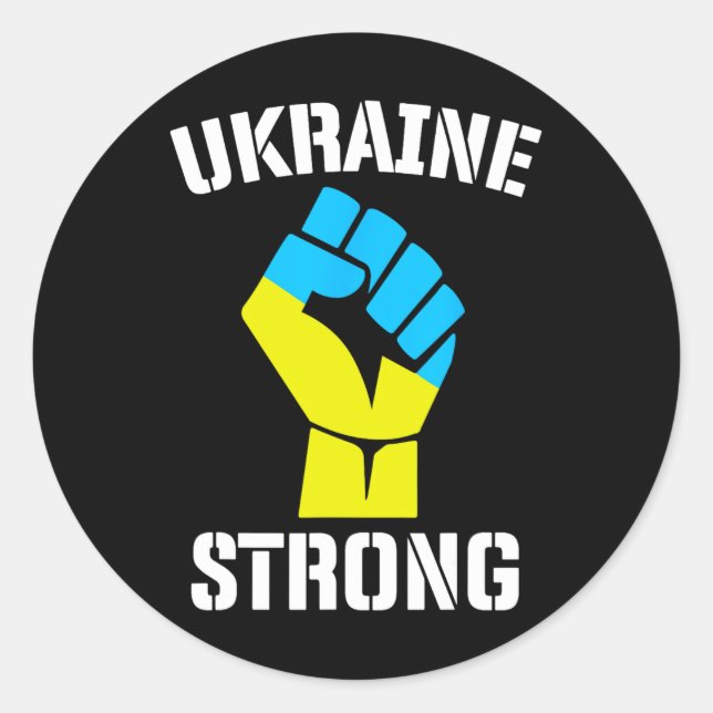 Awesome Support Ukraine Strong Pride - Ukraine  Classic Round Sticker (Front)