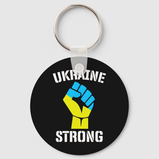 Awesome Support Ukraine Strong Pride - Ukraine  Key Ring (Front)