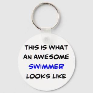 awesome swimmer coffee mug key ring