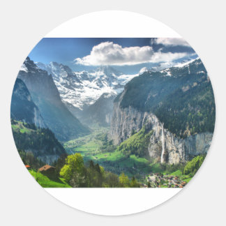 Awesome Switzerland Alps Classic Round Sticker