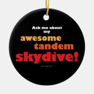 Awesome Tandem Skydive Ceramic Tree Decoration