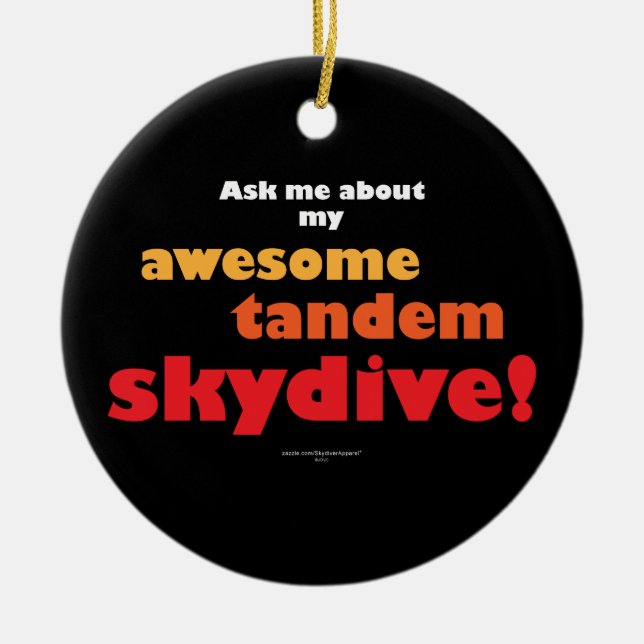 Awesome Tandem Skydive Ceramic Tree Decoration (Front)