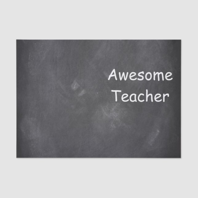 Awesome Teacher Chalkboard Design Gift Idea Tissue Paper (Front)