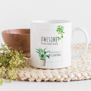 Awesome Teacher Fuel House Plant Personalised Coffee Mug