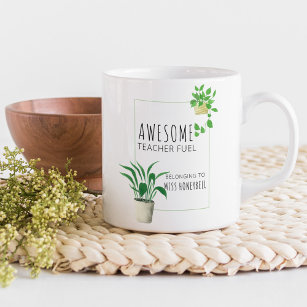 Awesome Teacher Fuel House Plant Personalised Coffee Mug