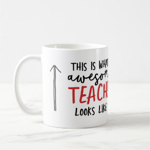 Awesome teacher modern typography gift coffee mug