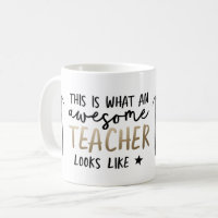 Awesome teacher modern typography gold gift