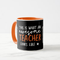 Awesome teacher modern typography rainbow gift