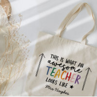 Awesome teacher modern typography rainbow gift