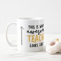 Awesome teacher modern typography yellow gift