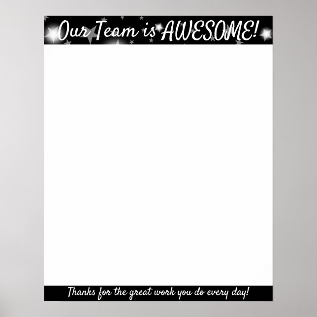 Awesome teamwork employee recognition award poster (Front)