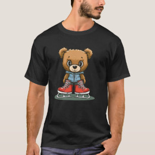 Awesome Teddy Bear in Ice skating Shoes Outfit T-Shirt