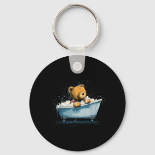 Awesome Teddy in Bathtube for Bears and Bubbles Key Ring