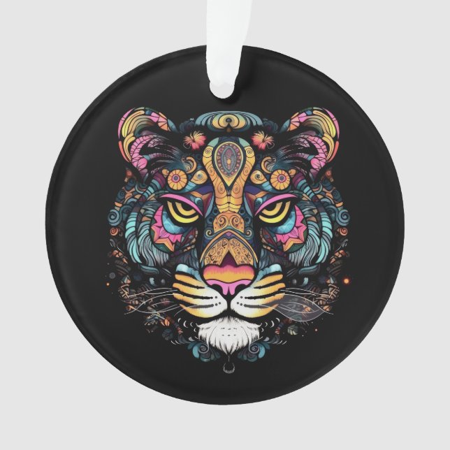 Awesome Tiger Head  Ornament (Front)