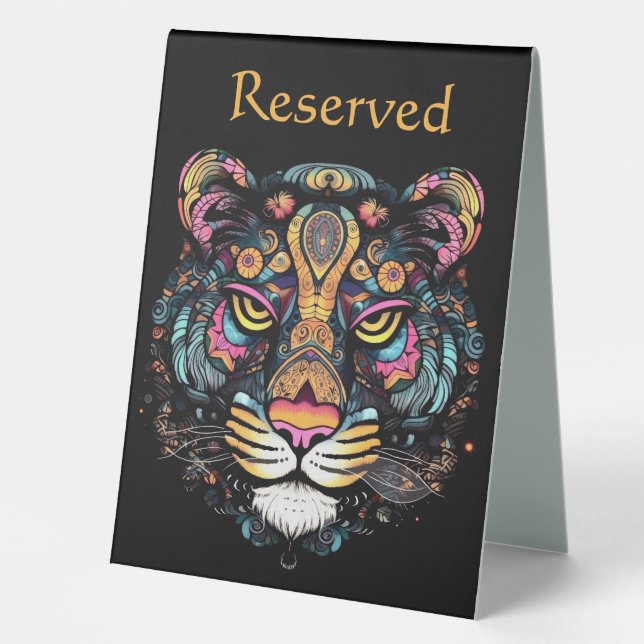 Awesome Tiger Head Reserve Table Sign  (Front)