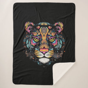 Awesome Tiger Head Sherpa Blanket
