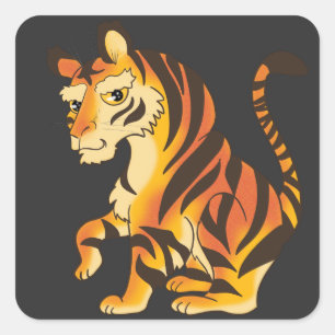 Awesome tiger square sticker