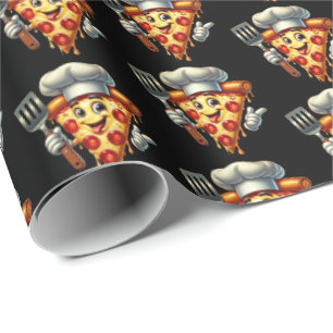 Awesome tiled pizza baking party  wrapping paper
