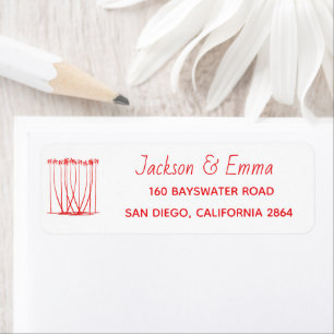 Awesome Trees Silhouette Christmas Return Address Label