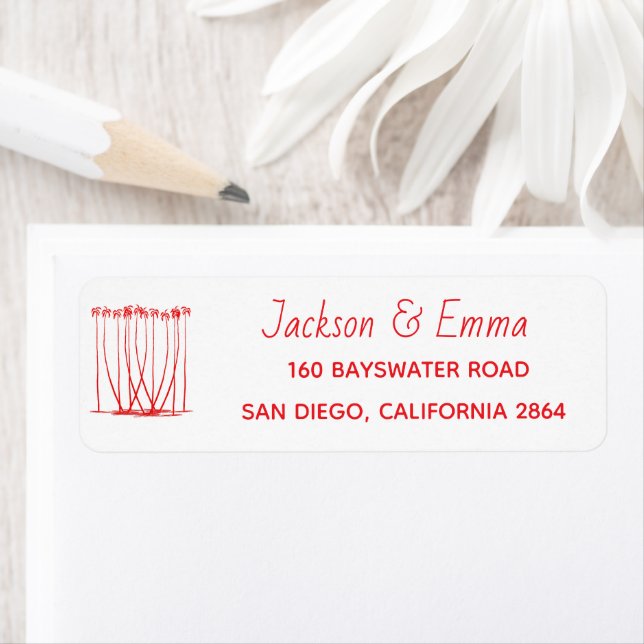 Awesome Trees Silhouette Christmas Return Address Label (Insitu)