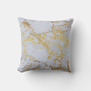 Awesome trendy modern faux gold glitter marble cushion