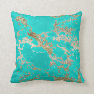 Awesome trendy modern faux gold glitter marble cushion